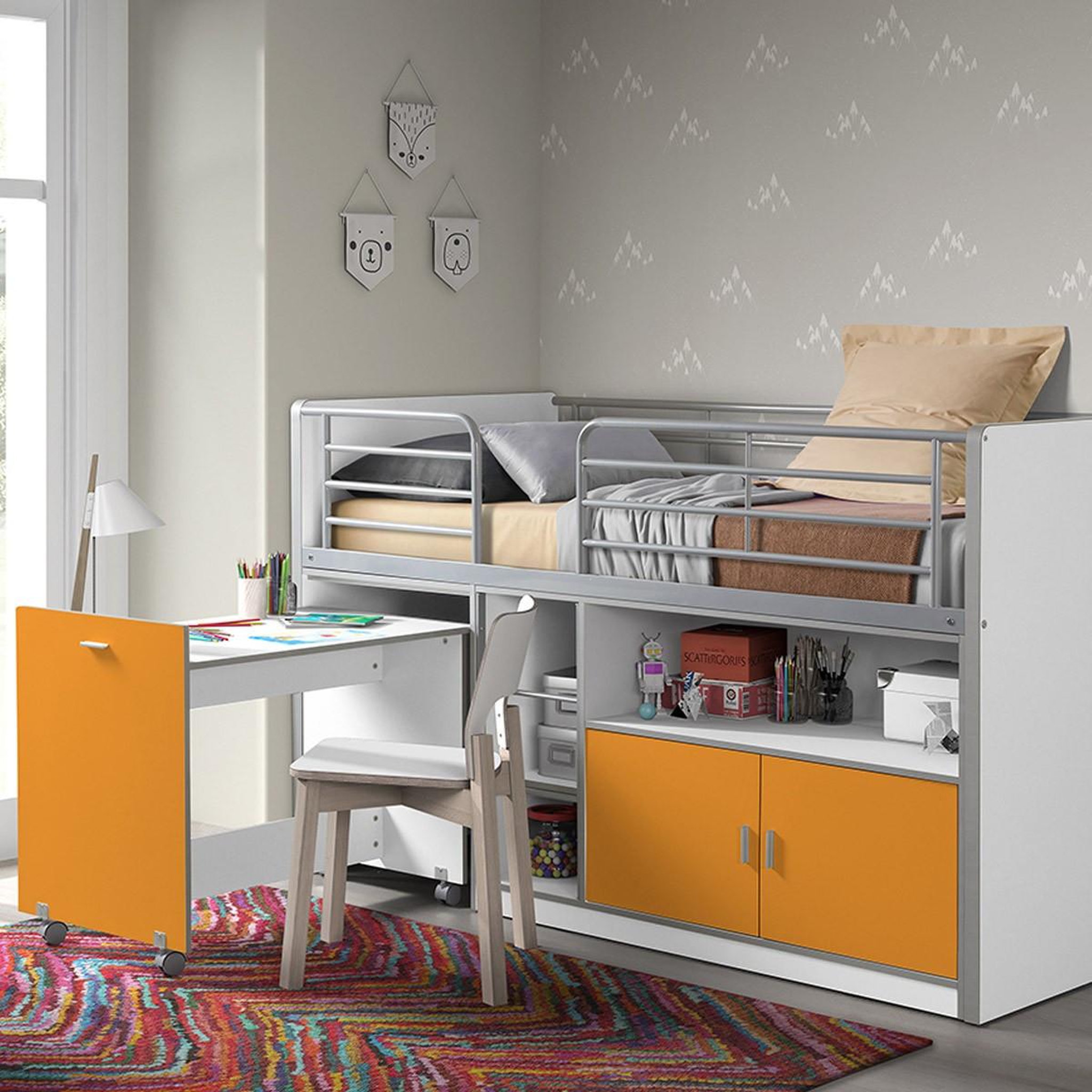 Voir la diapositive 2 : Paris Prix Lit combiné compact  bonny  90x200cm orange
