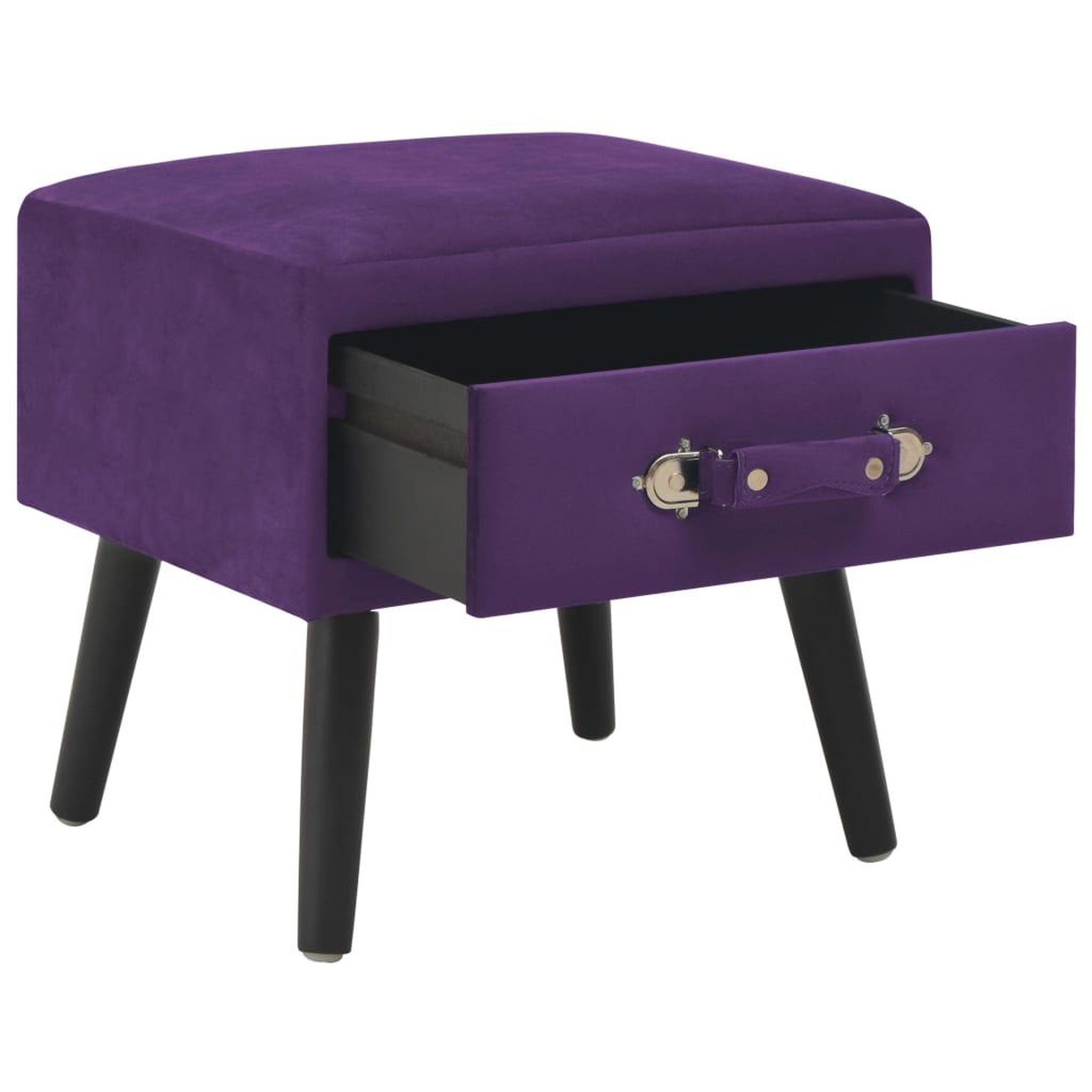 Voir la diapositive 2 : VIDAXL Table de chevet Violet fonce 40x35x40 cm Velours