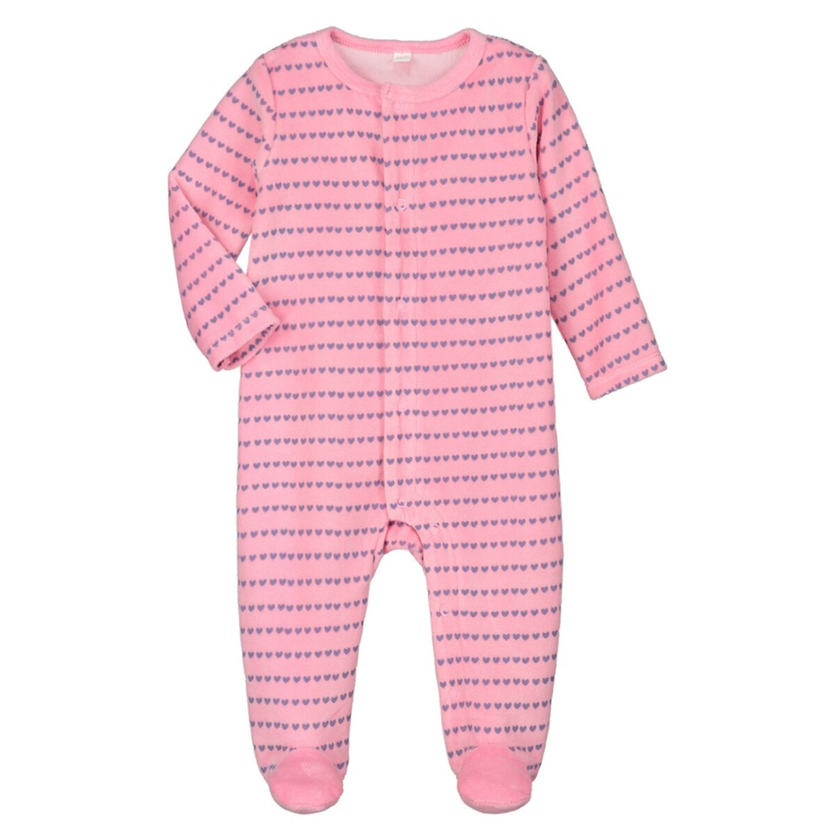 IN EXTENSO Pyjama velours imprimé coeurs bébé fille