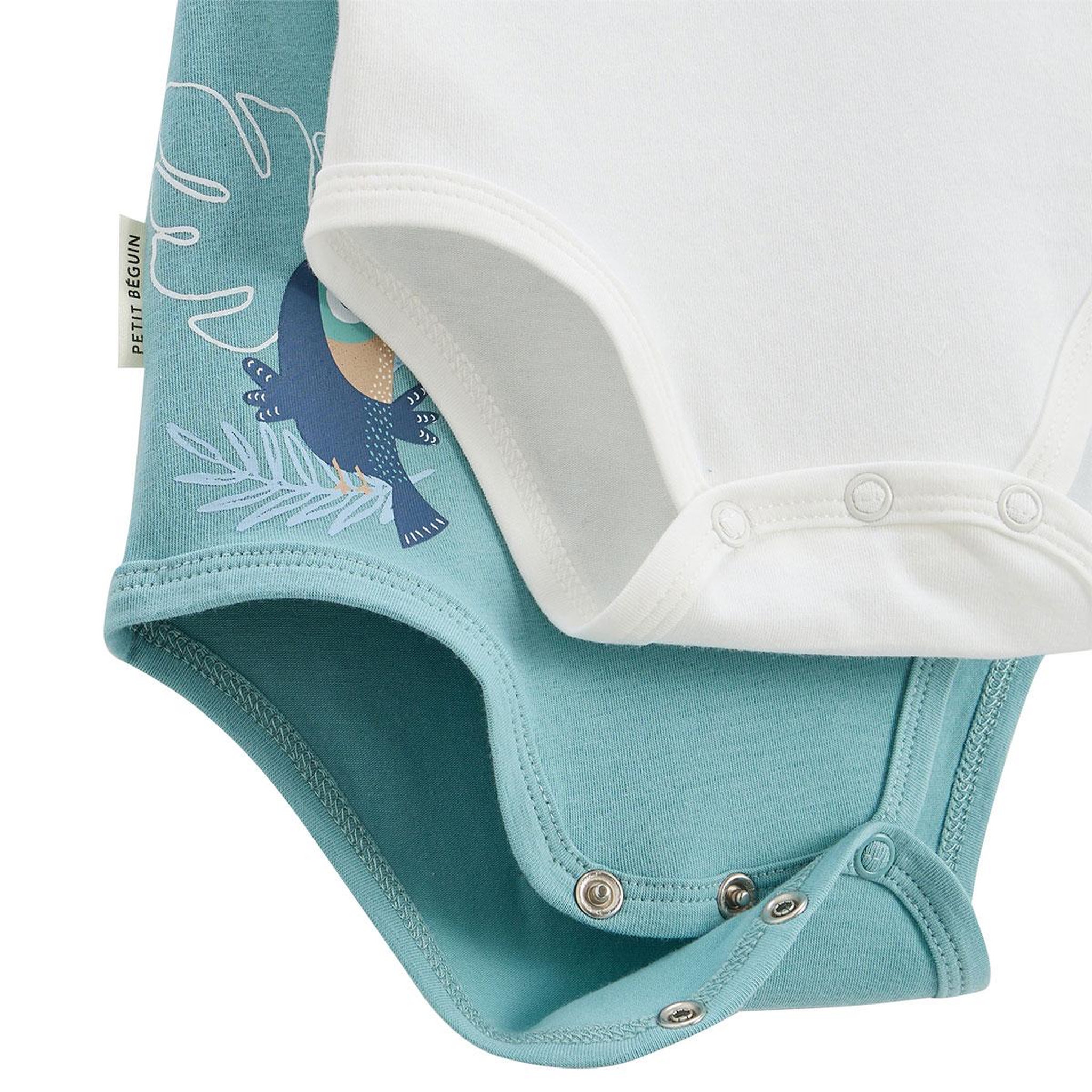 Voir la diapositive 2 : Petit Béguin Lot de 2 bodies bébé manches courtes toucana