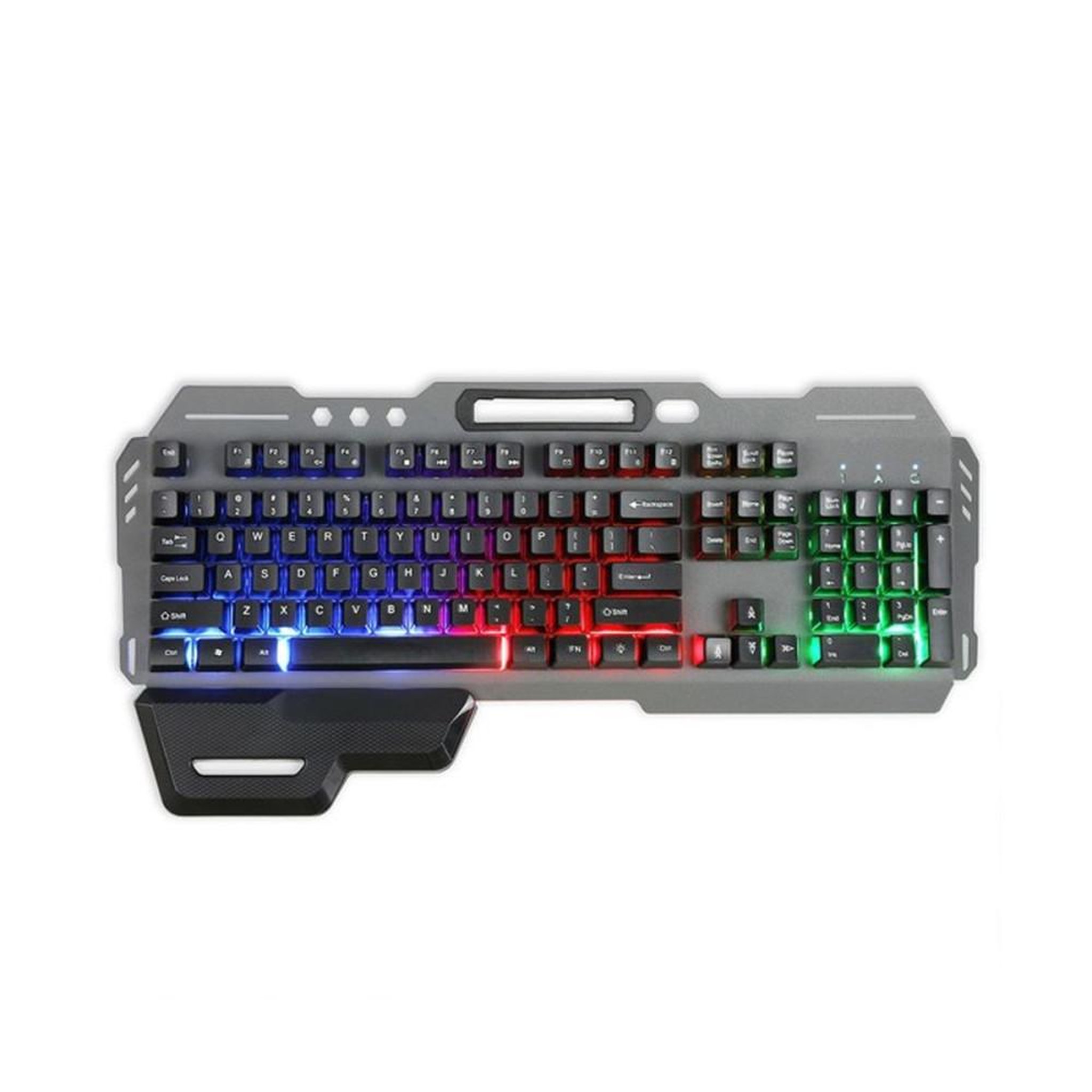 LIVOO Clavier gaming semi-mécanique filaire AZERTY 105 touches RGB LED USB TEA282 avec repose-poignet amovible