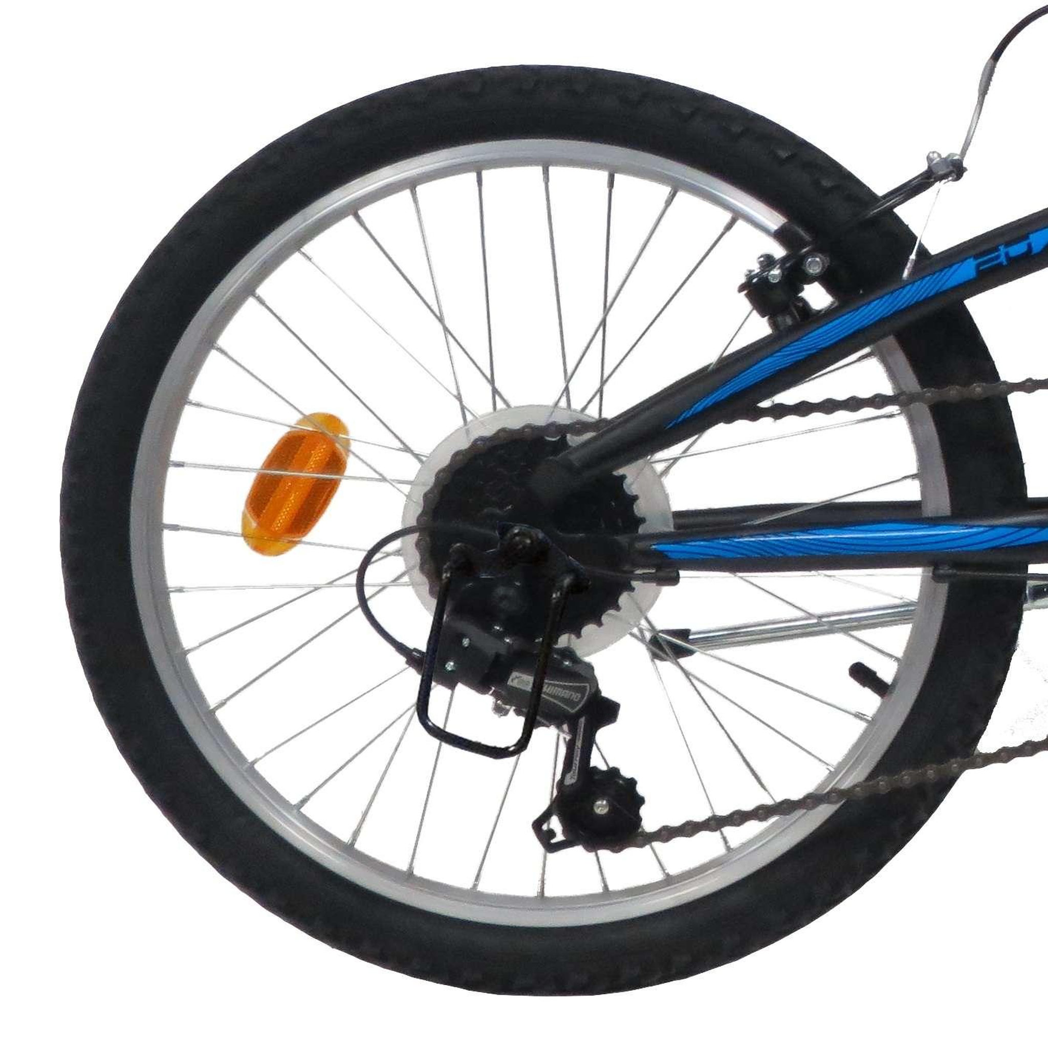 Voir la diapositive 2 : Vélo enfant - VTT 20'' Tout Suspendu Garçon pour enfant de 115 à 130 cm - Fourche télescopique - 6 Vitesses  - Dérailleur Shimano TY21 - Béquille -Frein V-Brake