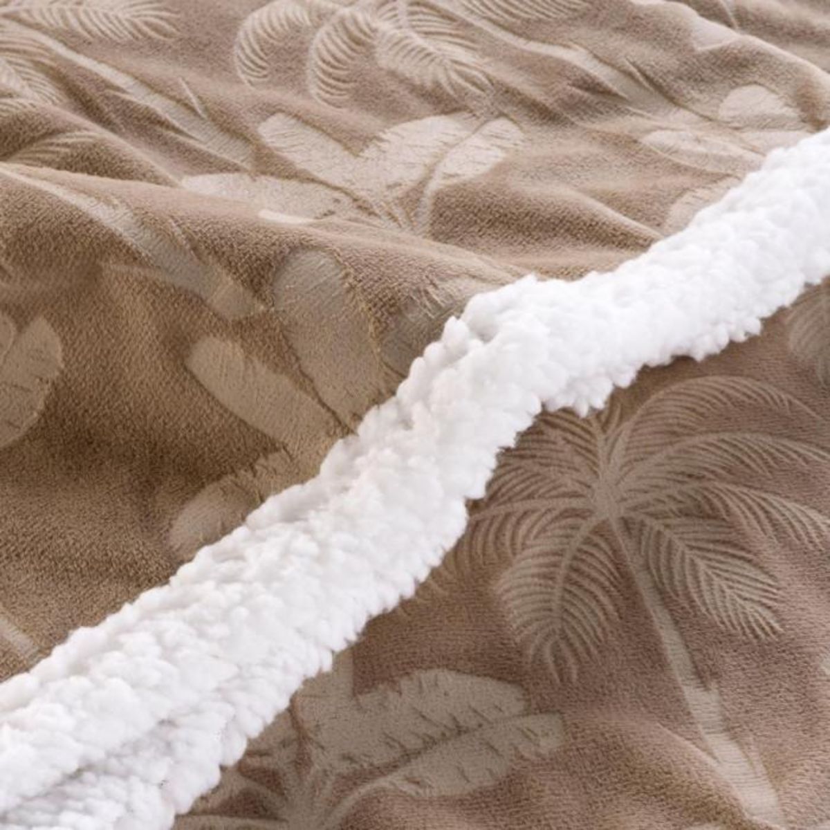 Paris Prix Plaid Imprimé en Velours  Palmys  125x150cm Marron