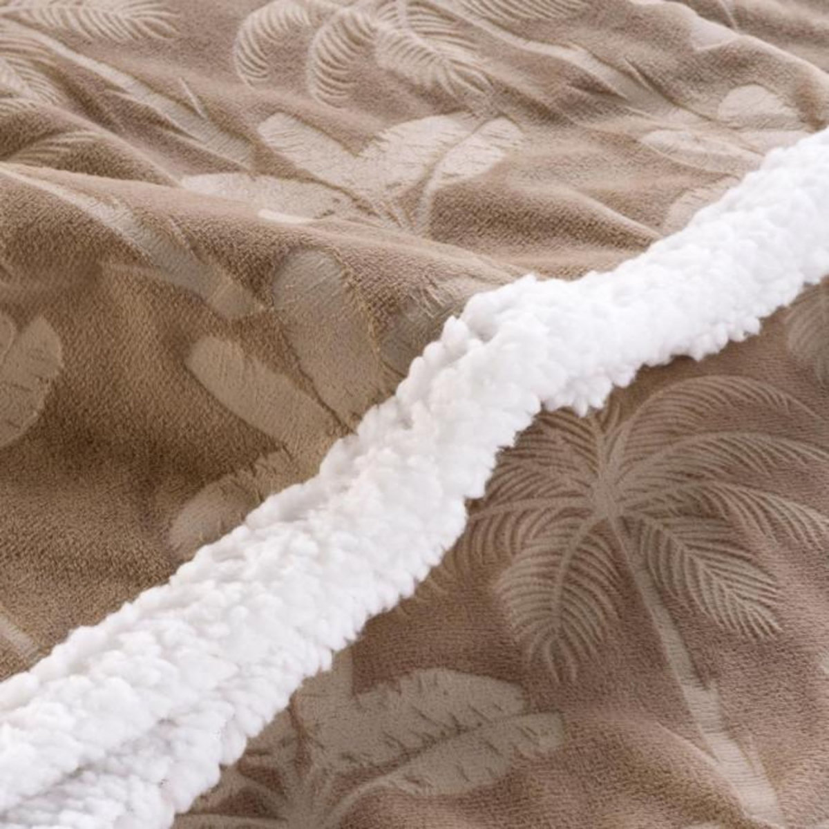 Paris Prix Plaid Imprimé en Velours  Palmys  125x150cm Marron