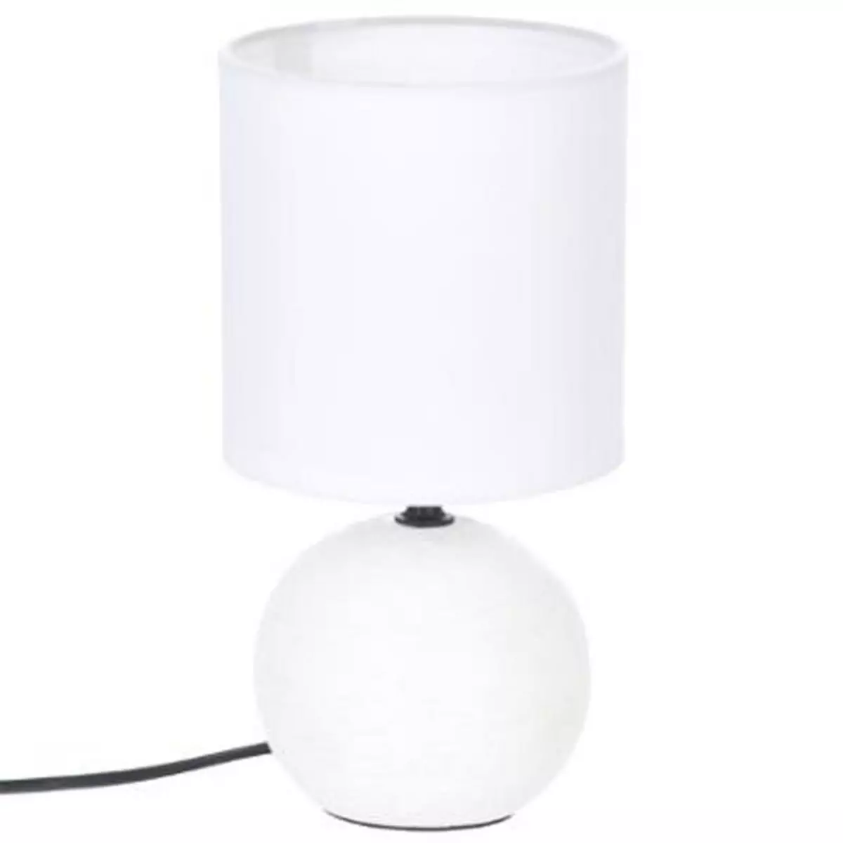  Lampe à Poser Céramique  Boule  25cm Blanc Strié