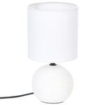  Lampe à Poser Céramique  Boule  25cm Blanc Strié