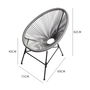 Voir la diapositive 6 : CONCEPT USINE Salon de jardin 2 fauteuils ronds et table basse gris ACAPULCO