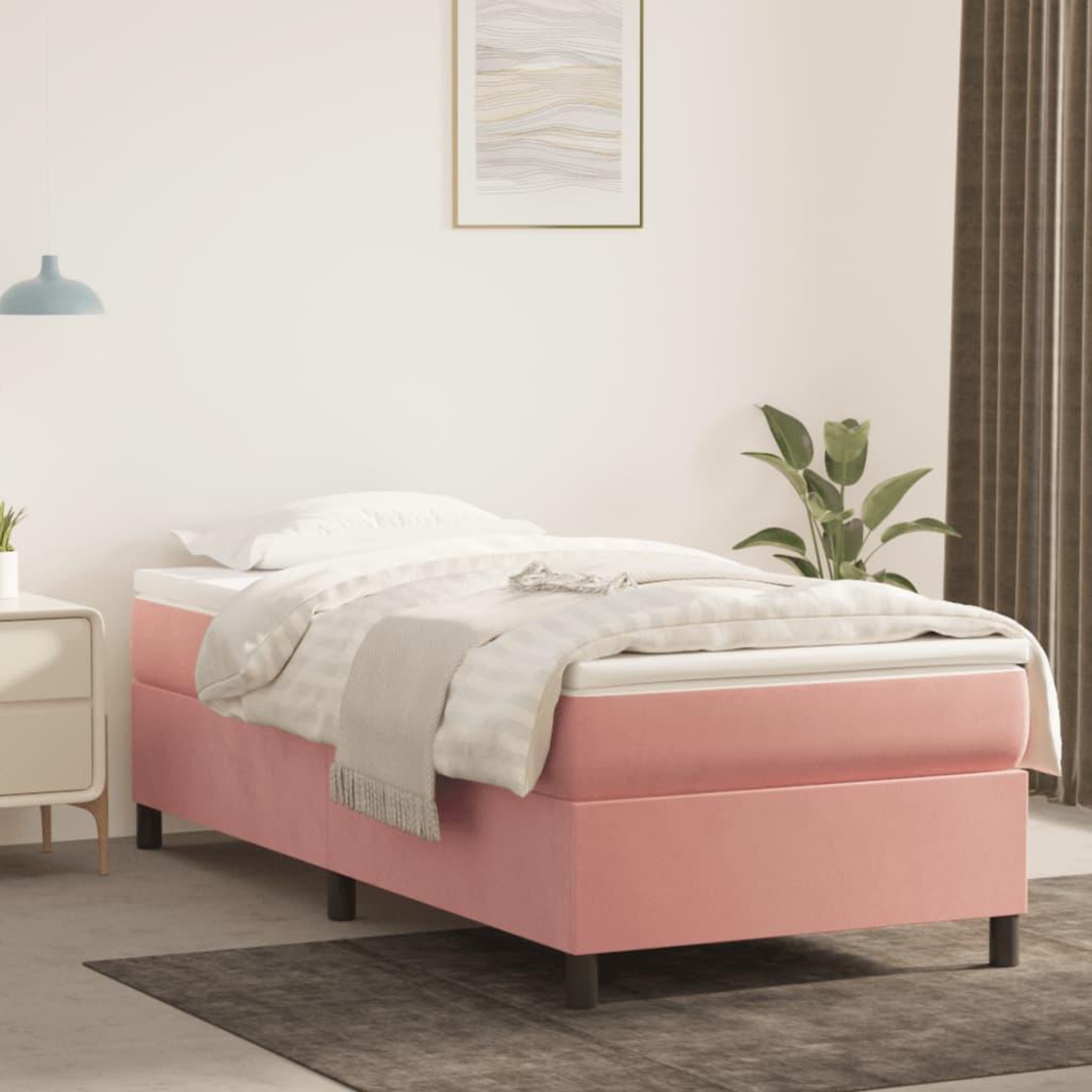 VIDAXL Cadre de lit sans matelas rose 90x200 cm velours