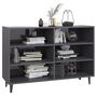 Voir la diapositive 3 : VIDAXL Buffet gris brillant 103,5x35x70 cm bois d'ingenierie
