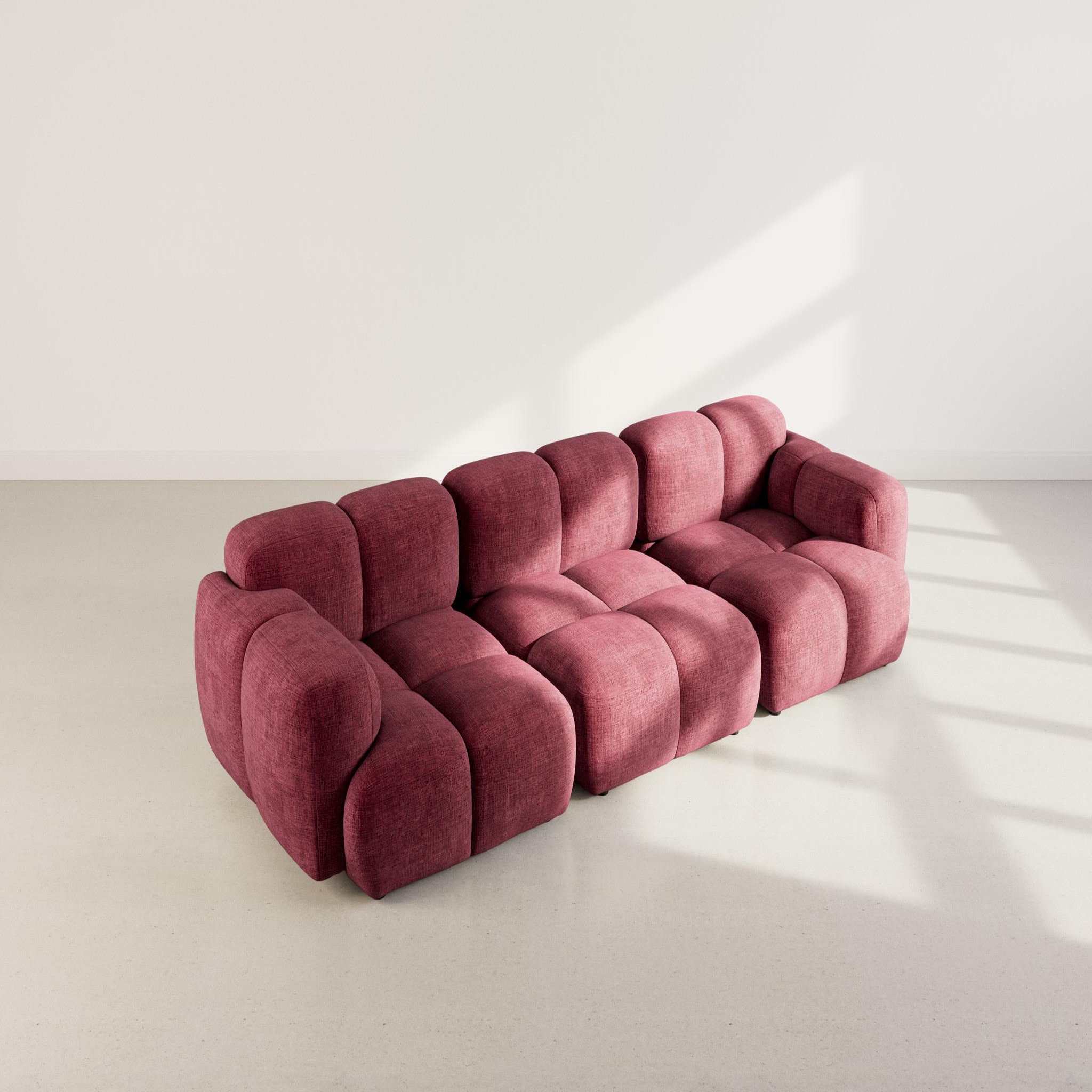 Voir la diapositive 3 : LISA DESIGN Grace - canapé modulable 3 places en velours texturé