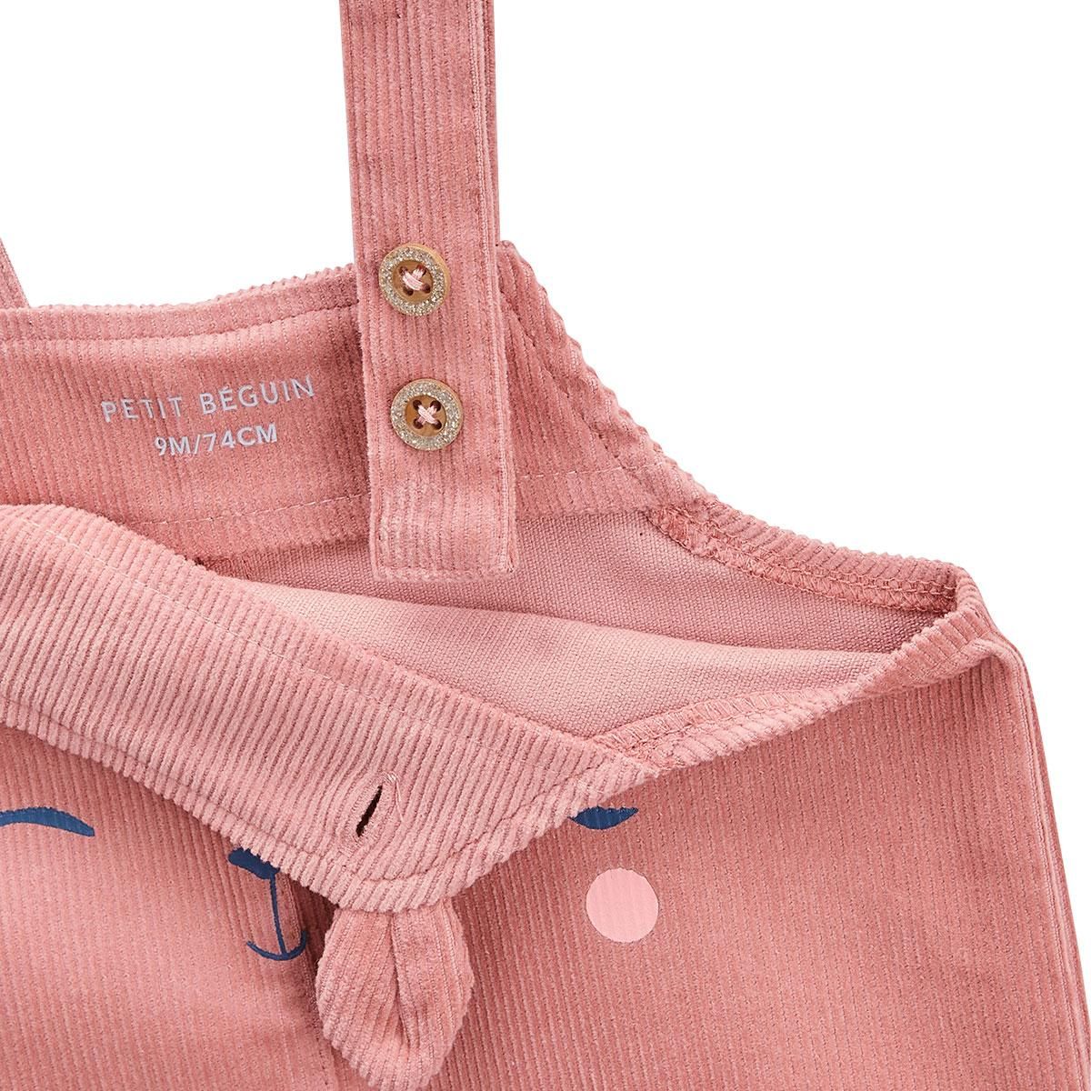 Petit Béguin Salopette bébé en velours côtelé Rosa