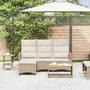 Voir la diapositive 3 : VIDAXL Canape de jardin inclinable coussins forme de L beige polyrotin