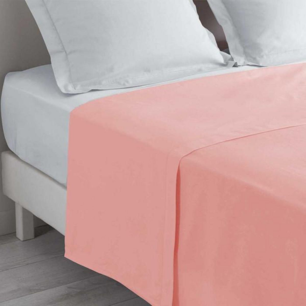 Paris Prix Drap Plat  Lina  240x300cm Rose Dragée