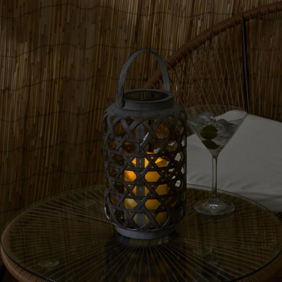 Paris Prix Lampe Solaire Extérieur  Effet Bougie  24cm Marron