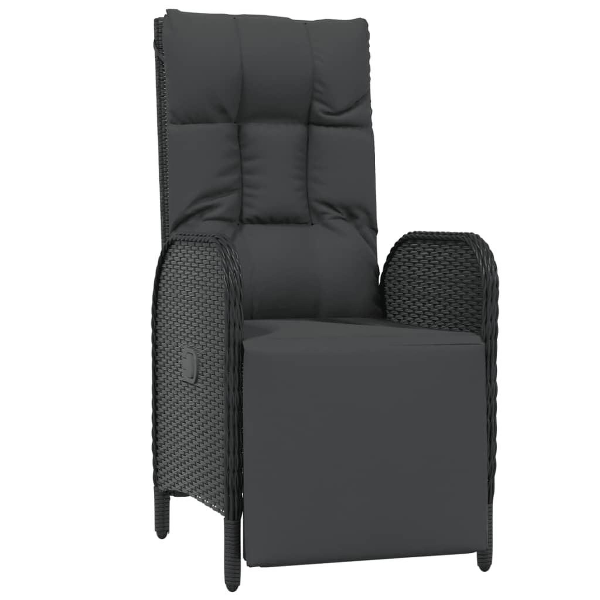 Voir la diapositive 4 : VIDAXL Ensemble a manger de jardin 9pcs coussins noir resine tressee