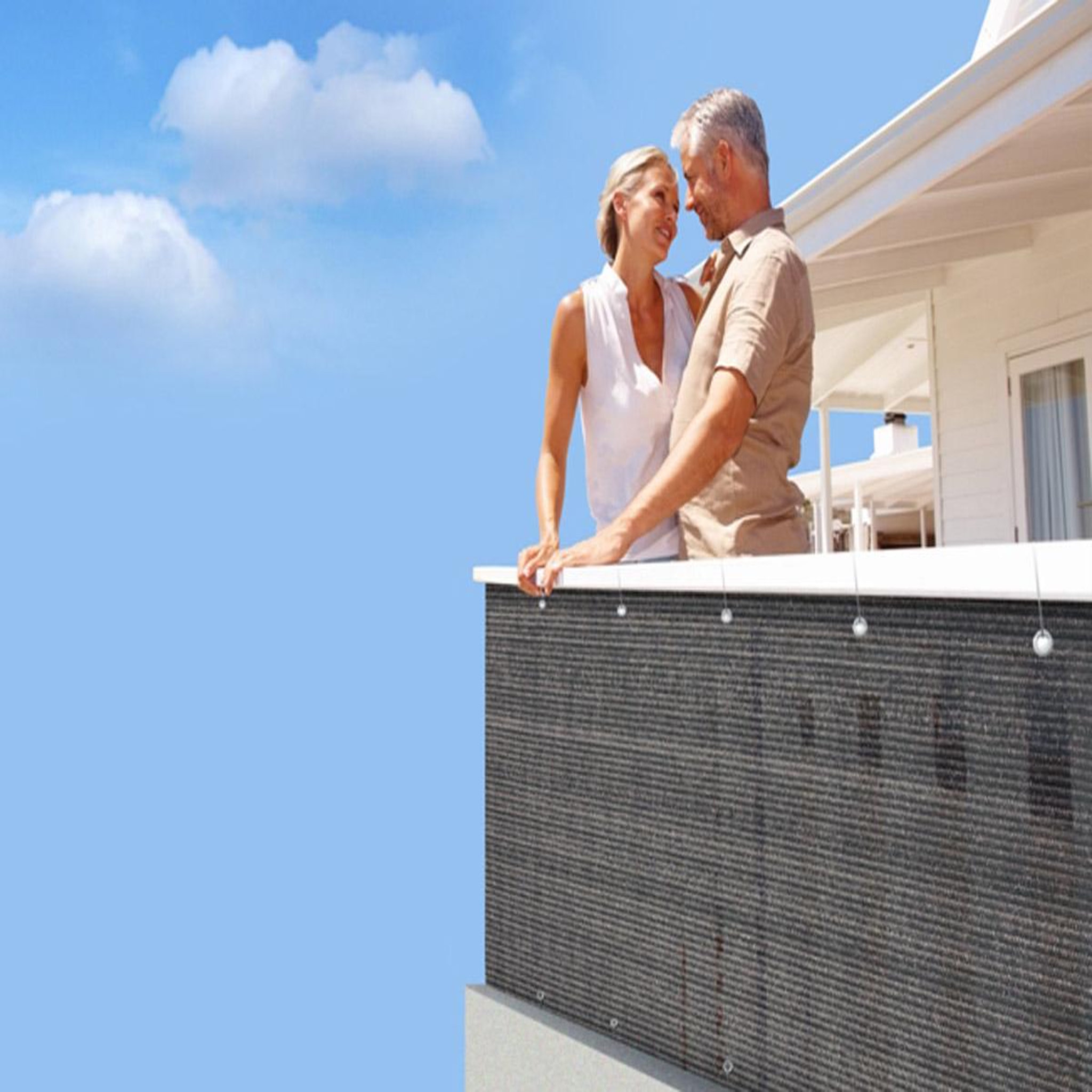 Voir la diapositive 2 : Jardiline Brise vue pour balcon 500 x H.90 cm Brun Havane - Jardiline
