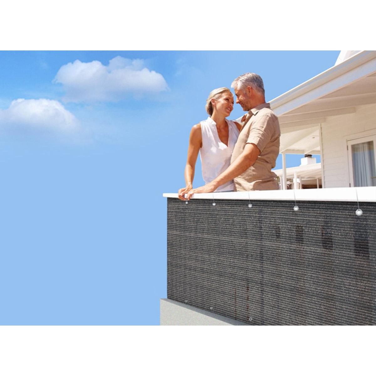 Jardiline Brise vue pour balcon 500 x H.90 cm Brun Havane - Jardiline