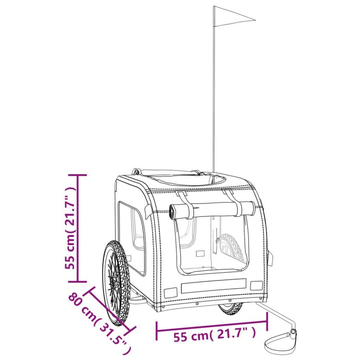 VIDAXL Remorque de velo pour animaux de compagnie bleu et gris