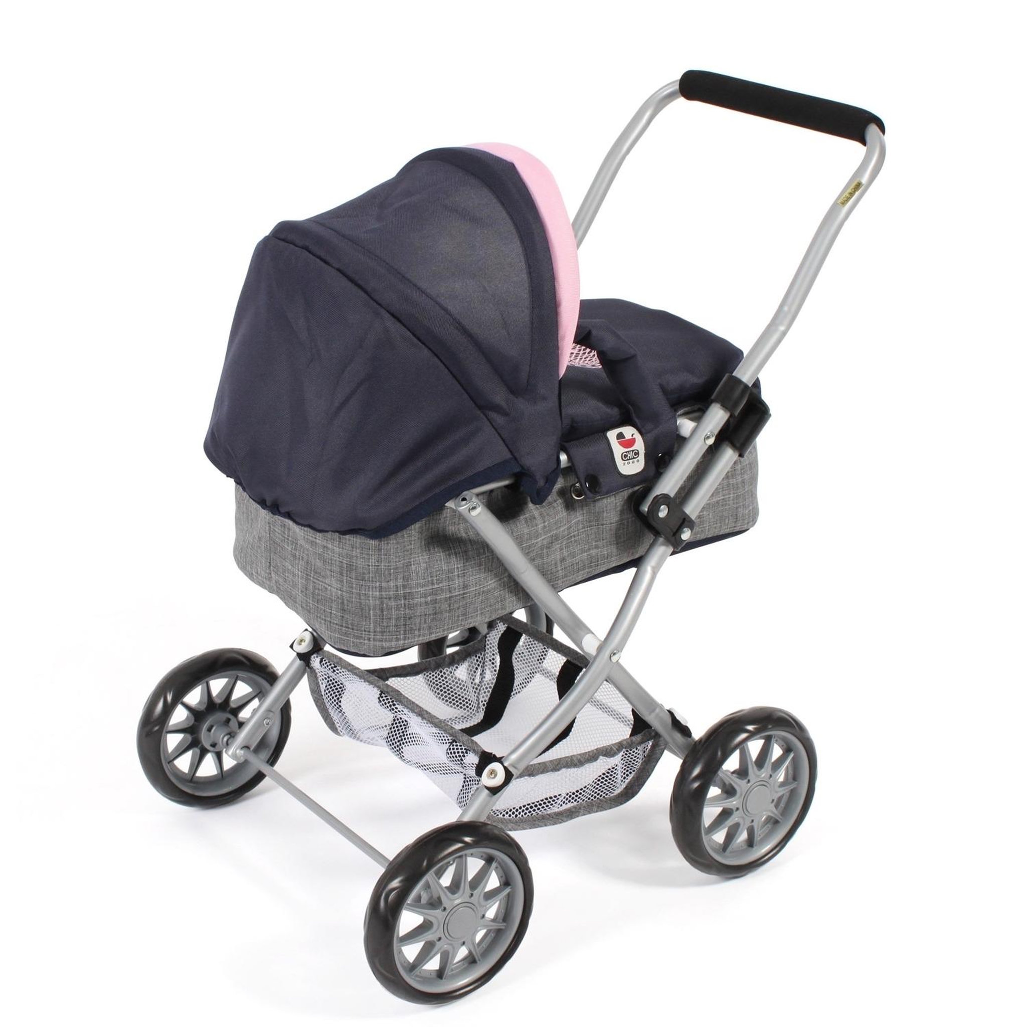 Voir la diapositive 3 : BAYER CHIC 2000 Poussette pour poupée SMARTY mélange gris bleu marine