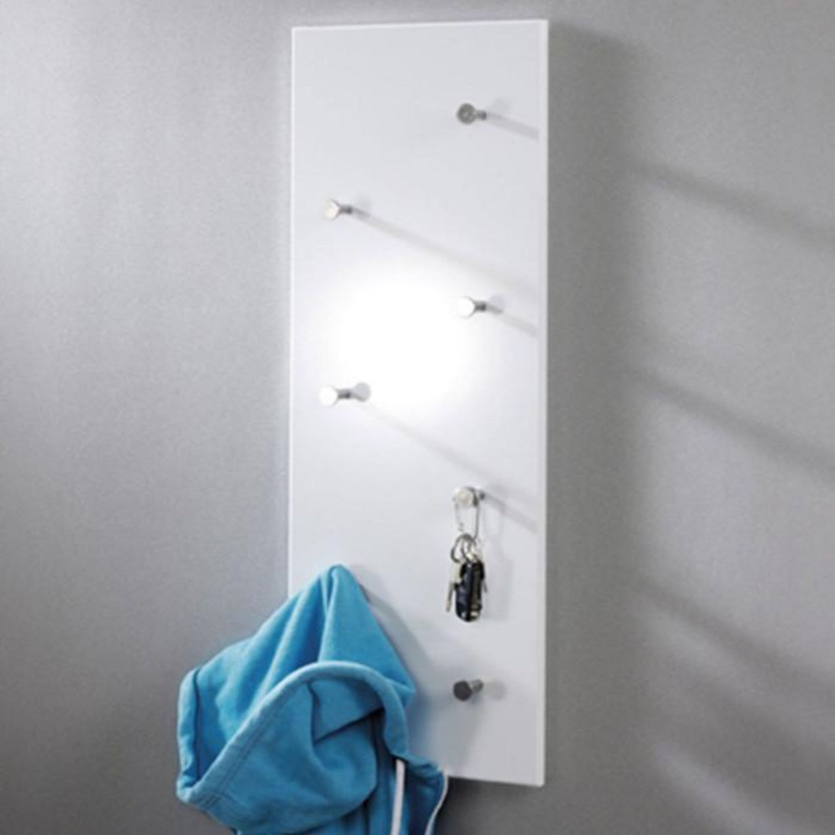 Paris Prix Patère Murale 7 Crochets  Acier  80cm Blanc