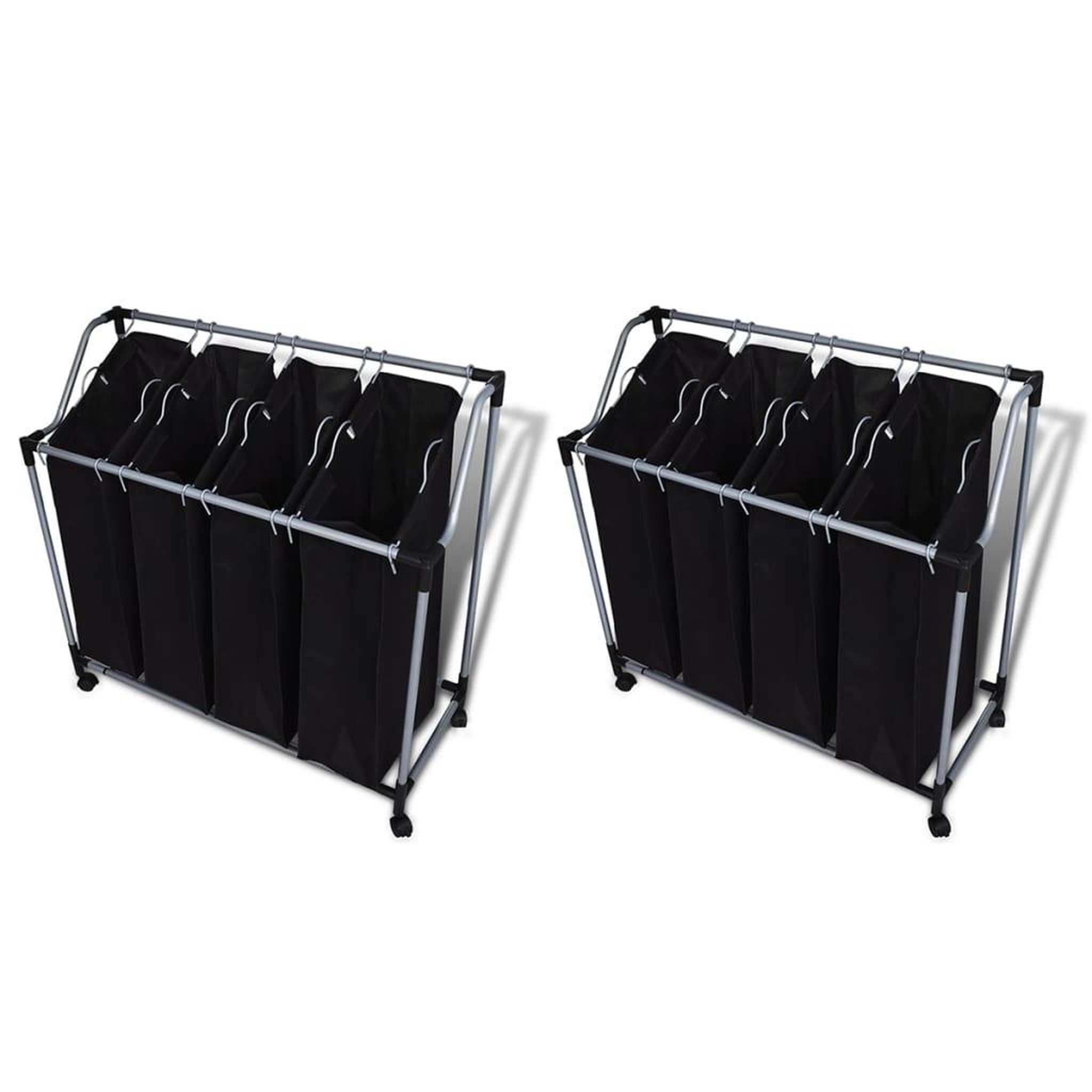 VIDAXL Trieuses a linge avec sacs 2 pcs noir et gris