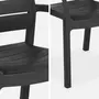 SWEEEK Table de jardin en résine de synthèse - Julie.  Rectangulaire. graphite. 147cm + 6 fauteuils de jardin empilables Tisara