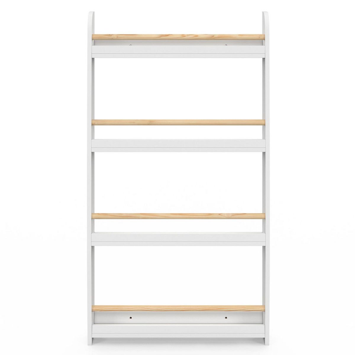 ID MARKET Bibliothèque murale enfant PAULETTE 4 étagères blanc et bois