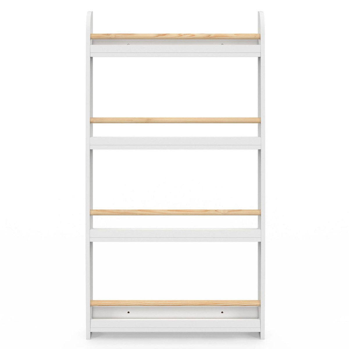 ID MARKET Bibliothèque murale enfant PAULETTE 4 étagères blanc et bois