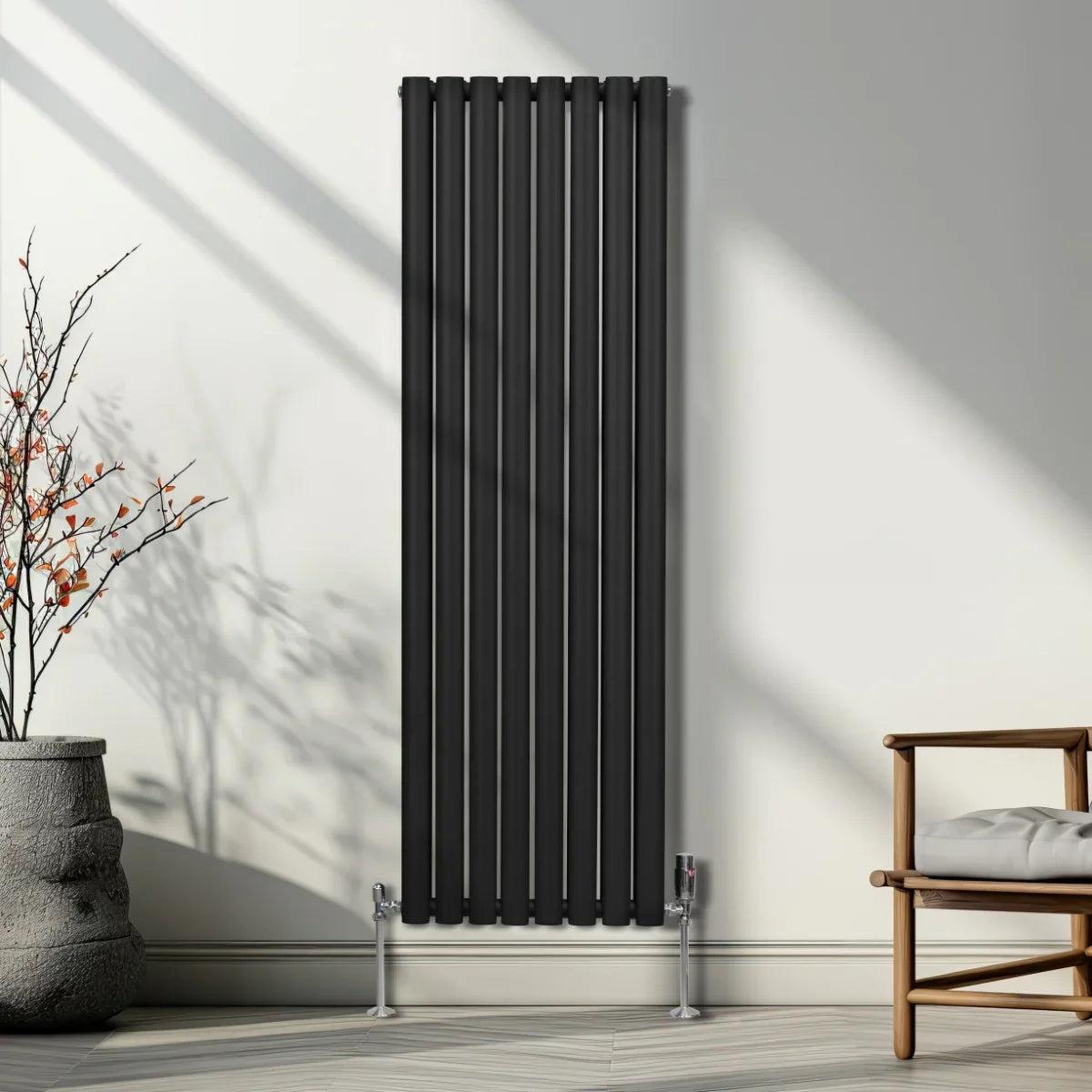 Voir la diapositive 4 : MONSTERSHOP Radiateur à colonnes ovales & robinet, 2 panneaux - 1600 x 480 mm