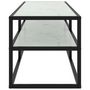 Voir la diapositive 3 : VIDAXL Meuble TV noir avec verre marbre blanc 120x40x40 cm