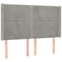 Voir la diapositive 2 : VIDAXL Tete de lit avec oreilles Gris clair 147x16x118/128 cm Velours