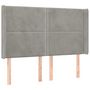 Voir la diapositive 2 : VIDAXL Tete de lit avec oreilles Gris clair 147x16x118/128 cm Velours