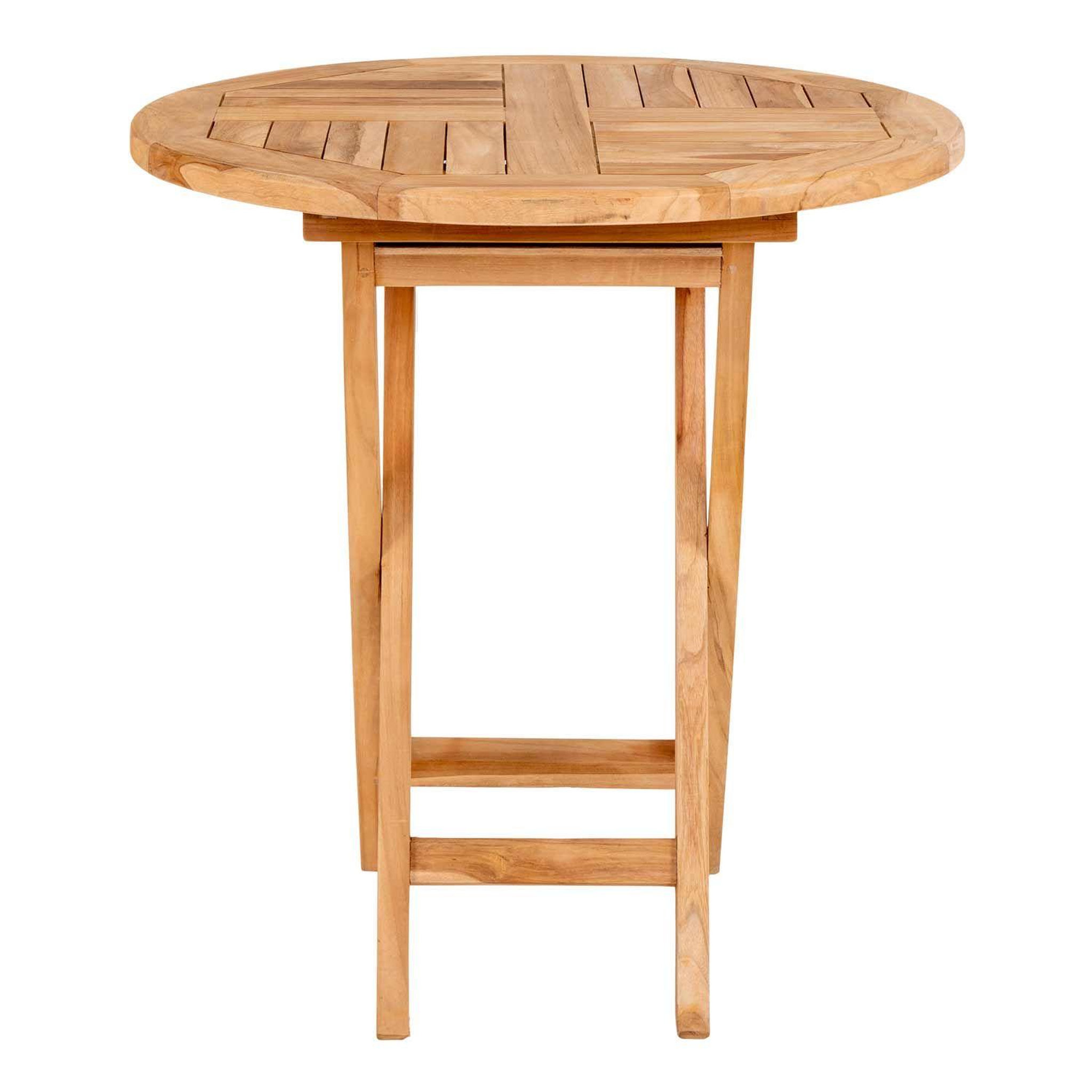 Voir la diapositive 6 : HOUSE NORDIC Table de jardin en teck OVIEDO Ø 70 cm