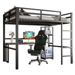 MERAX Lit mezzanine 140x200cm. Coloris disponibles : Blanc, Noir
