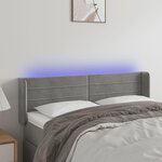 VIDAXL Tete de lit a LED Gris clair 147x16x78/88 cm Velours
