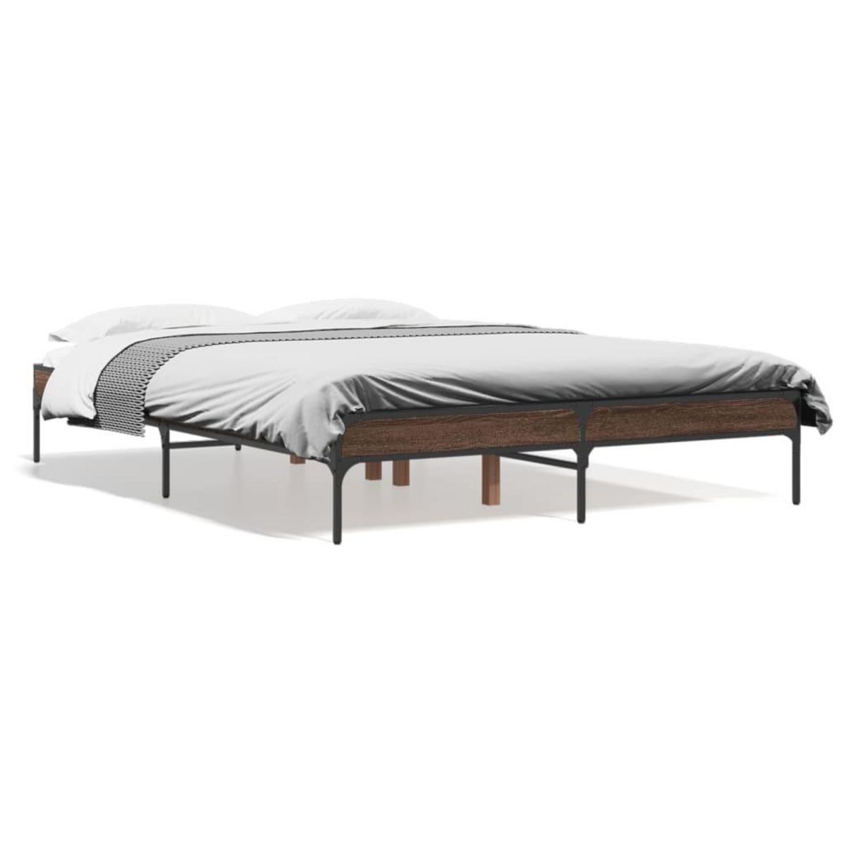 VIDAXL Cadre de lit sans matelas chene marron 135x190 cm