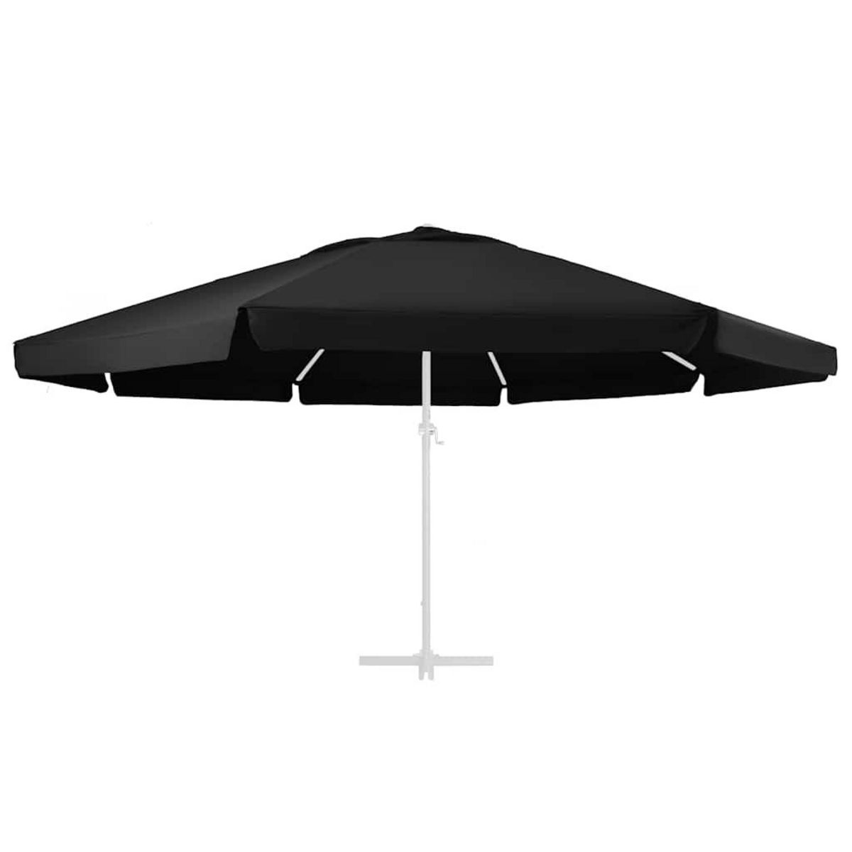 VIDAXL Tissu de remplacement pour parasol d'exterieur Noir 610 cm