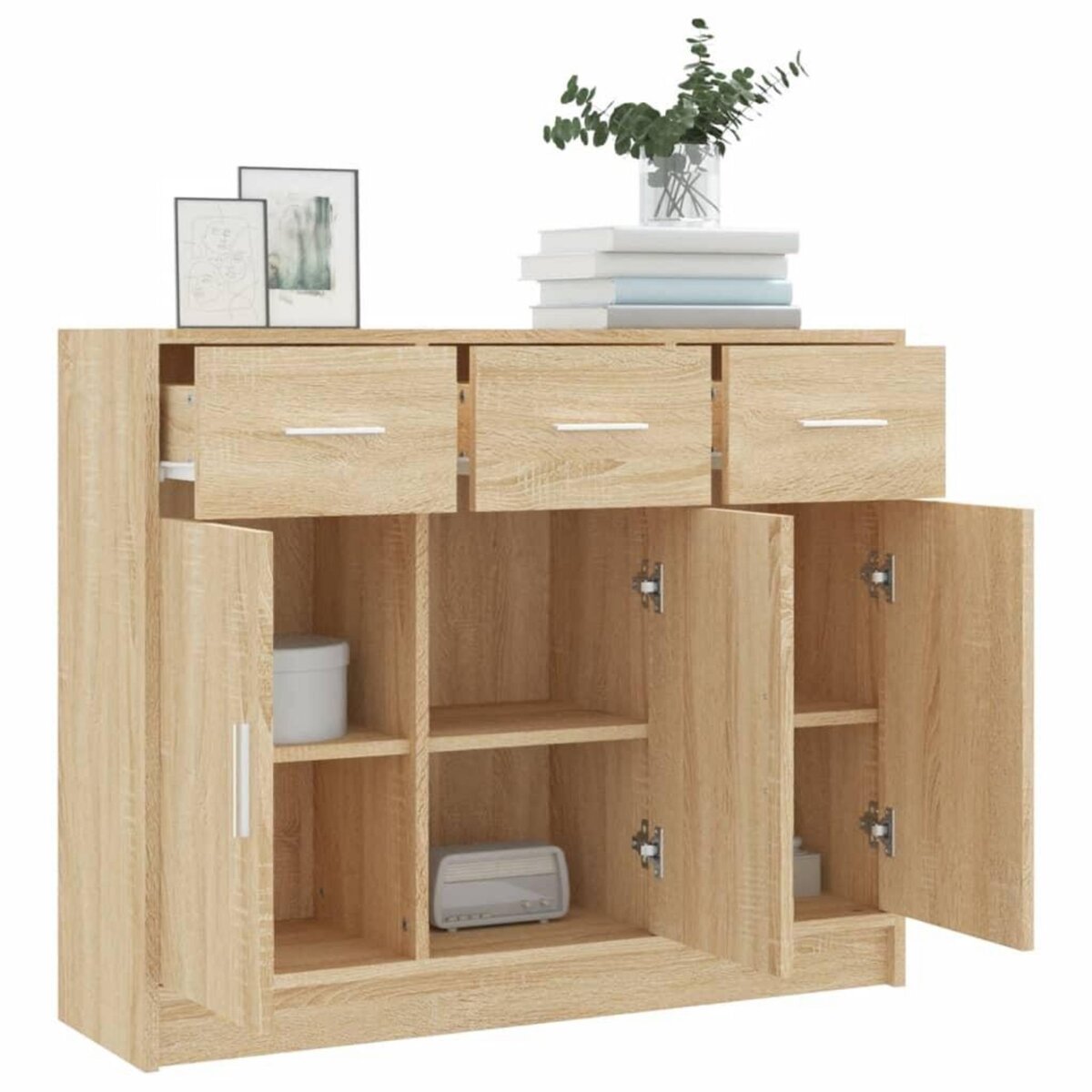 VIDAXL Buffet chene sonoma 91x28x75 cm bois d'ingenierie
