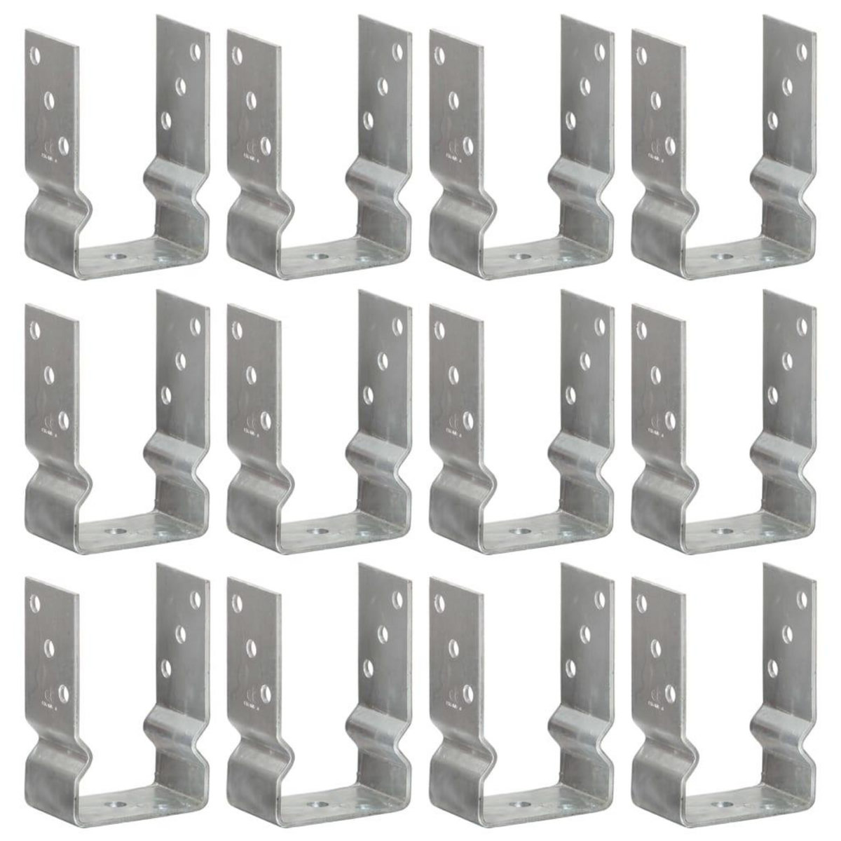 VIDAXL Piquets de cloture 12 pcs argente 9x6x15 cm acier galvanise