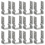 VIDAXL Piquets de cloture 12 pcs argente 9x6x15 cm acier galvanise