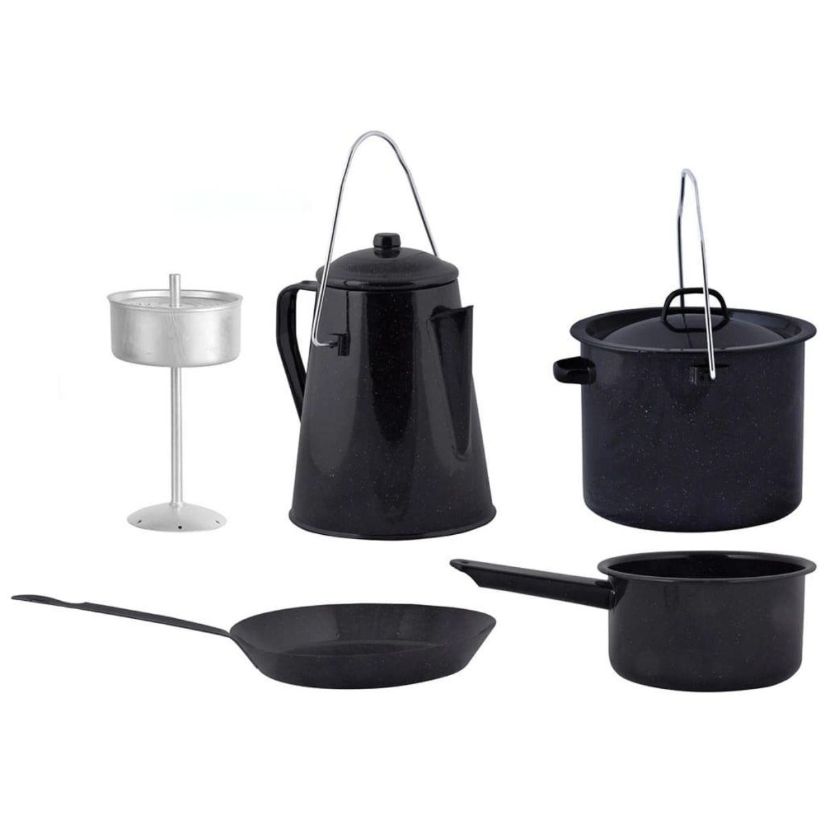 ESSCHERT DESIGN Esschert Design Jeu d'ustensiles de cuisine d'exterieur quatre pieces Noir