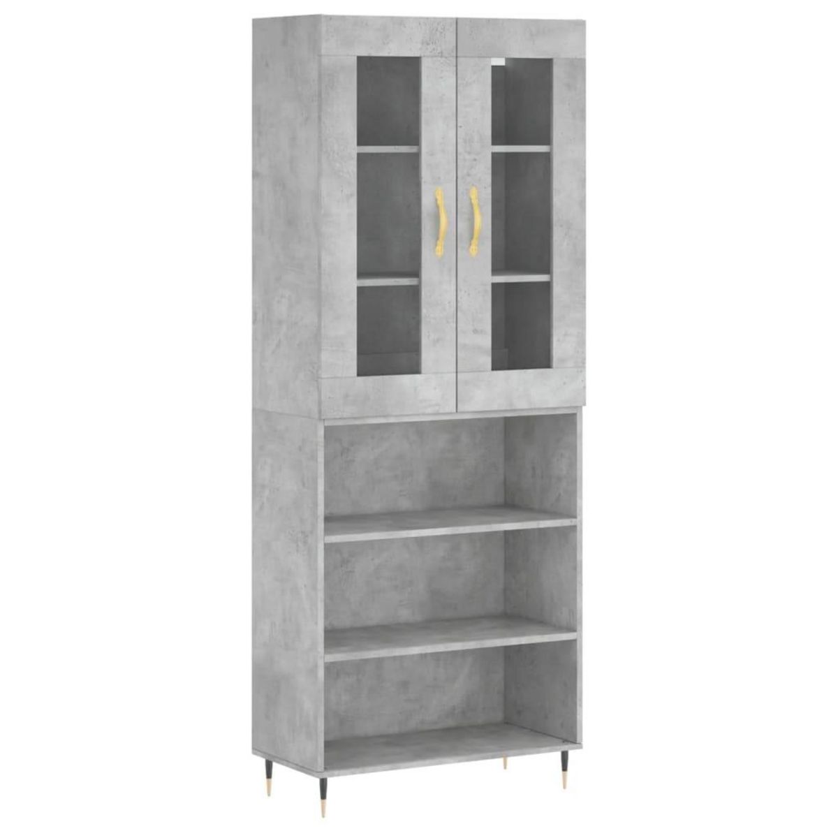 VIDAXL Buffet haut Gris beton 69,5x34x180 cm Bois d'ingenierie