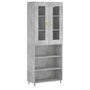 Voir la diapositive 2 : VIDAXL Buffet haut Gris beton 69,5x34x180 cm Bois d'ingenierie