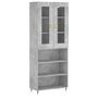Voir la diapositive 2 : VIDAXL Buffet haut Gris beton 69,5x34x180 cm Bois d'ingenierie