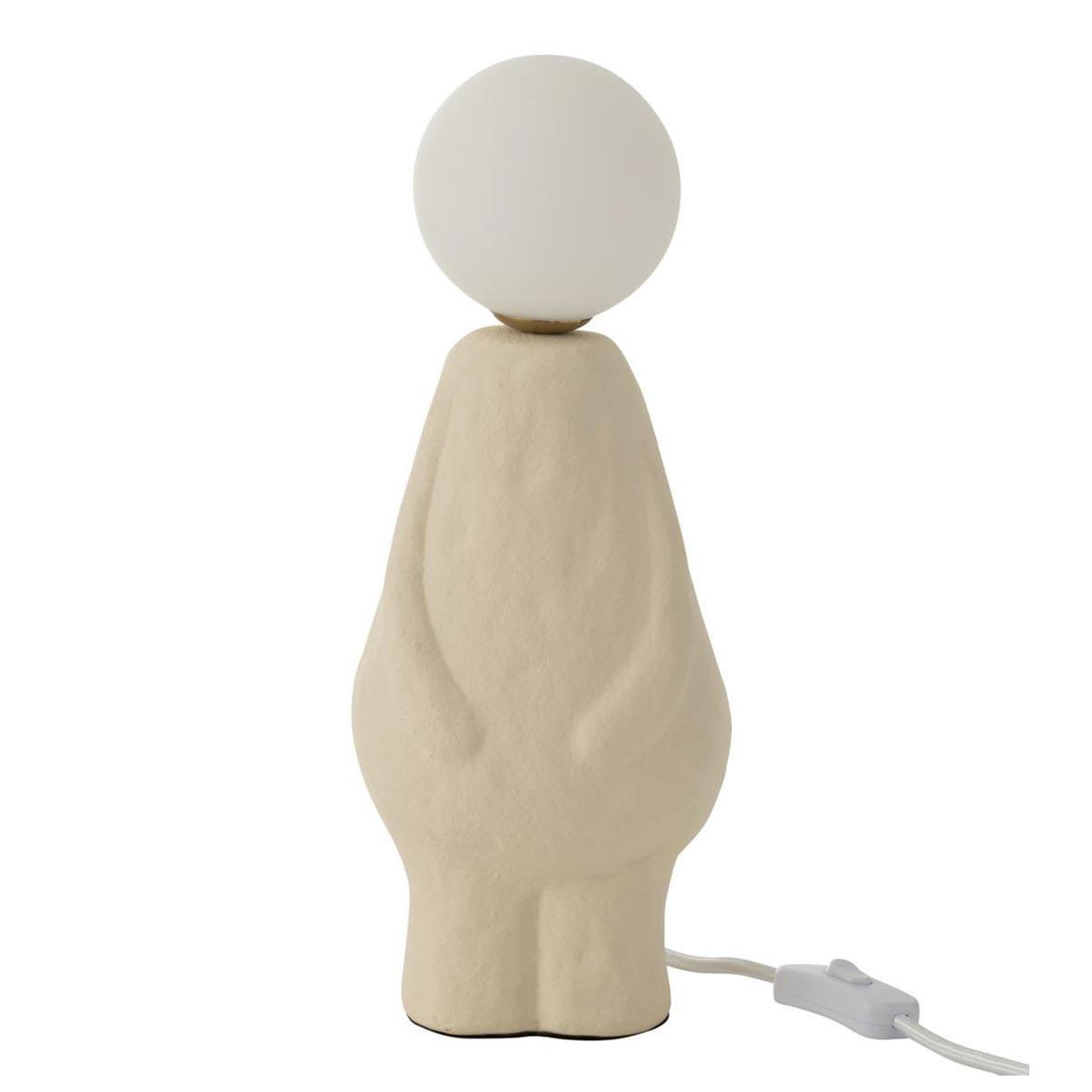 Voir la diapositive 1 : J-LINE Lampe à Poser Déco  Bonhomme  35cm Beige