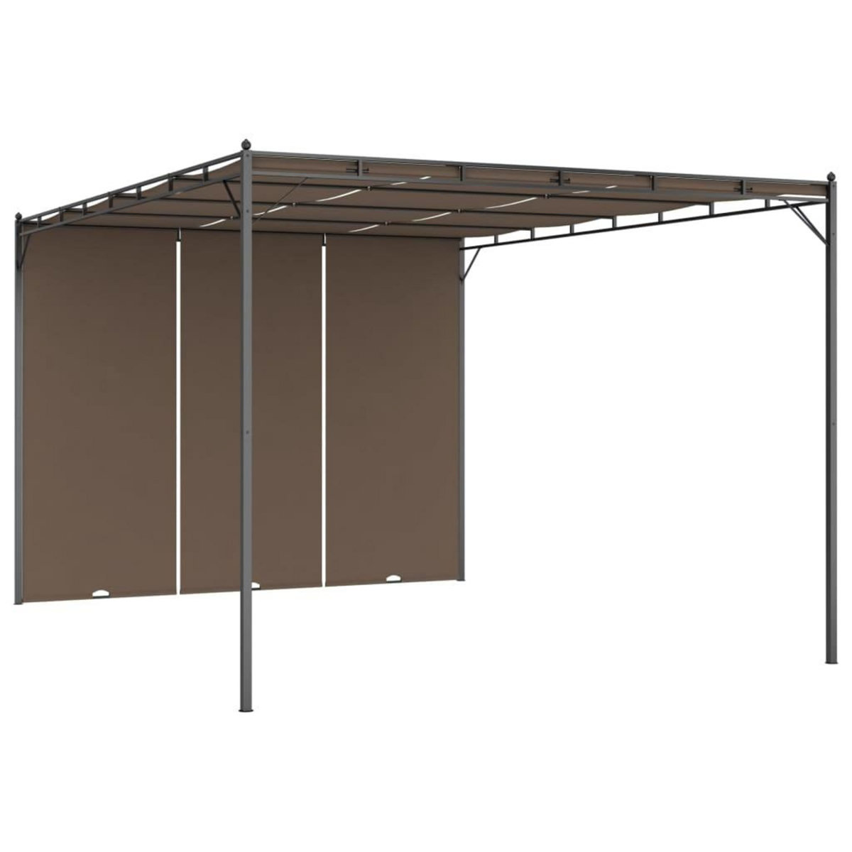 VIDAXL Belvedere de jardin avec rideau lateral 4x3x2,25 m Taupe
