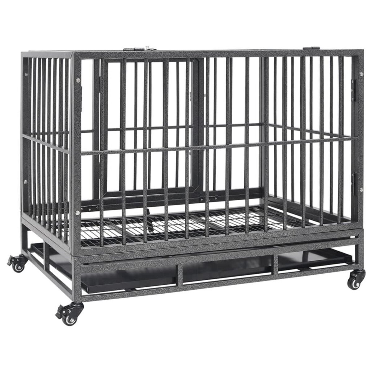 VIDAXL Cage pour chien avec roues et toit Acier 102x72x85 cm