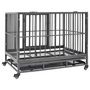 Voir la diapositive 4 : VIDAXL Cage pour chien avec roues et toit Acier 102x72x85 cm