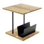 Paris Prix Table d'Appoint & Porte Revues  Pika  45cm Chêne & Noir