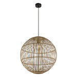 GLOBO Suspension design bambou Hildegard - Diam. 50 x H. 150 cm - Beige naturel